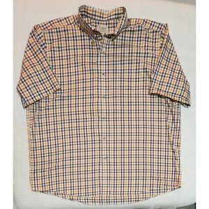 LL Bean Traditional fit Men's XXL‎  Checked Button Down Short Sleeve Shirt